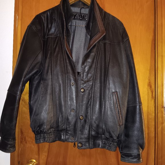 Vintage Leonardos Men's Bomber Leather Jackets Small 1750-1593 - Picture 1 of 4